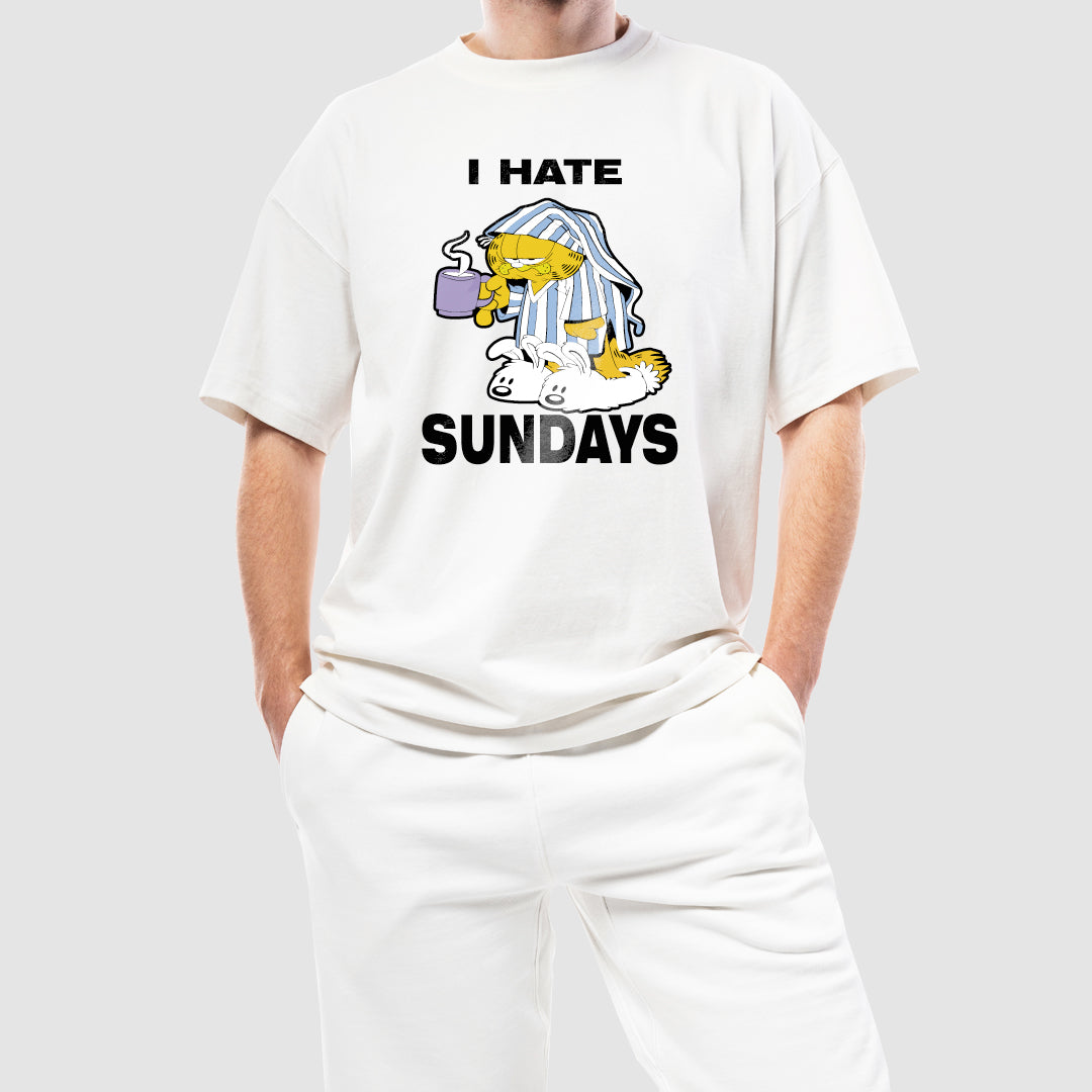 I HATE SUNDAYS تيشيرت اوفر سايز