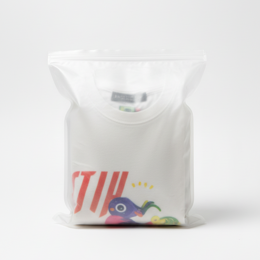 T-shirt Dust Packing Bags | كيس بلاستيك أبيض بسحاب للإغلاق