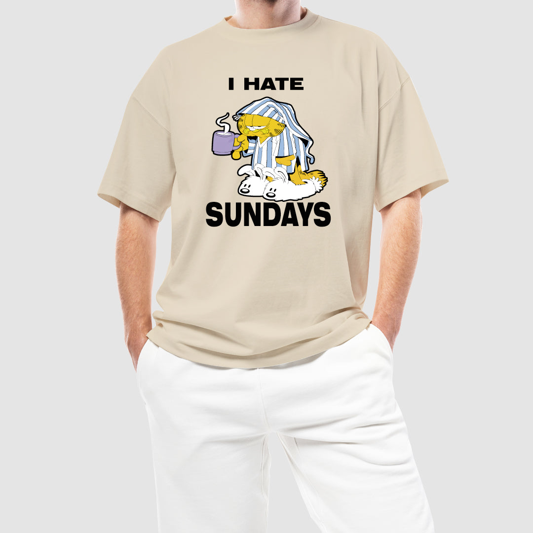 I HATE SUNDAYS تيشيرت اوفر سايز